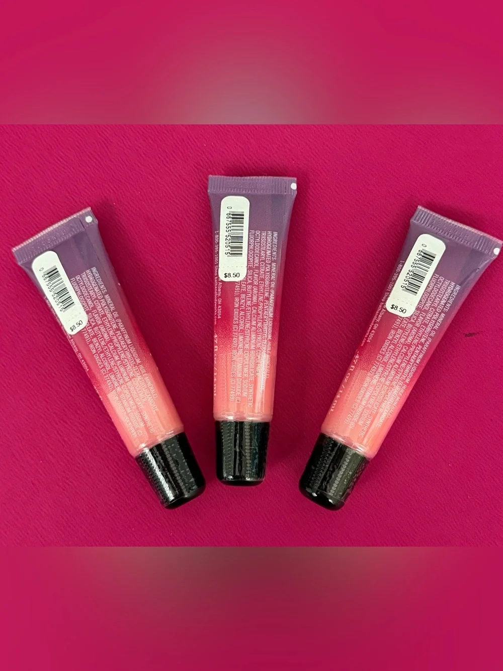 Bath & Body Works Sparkling Champagne Lip Gloss - Bundle of 3 Dull Size Tubes !